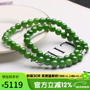 豆蔻时光收藏级8mm和田玉项链无黑阳绿碧玉石圆珠链子送妈妈国风锁骨链