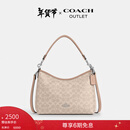 蔻驰（COACH）奥莱女士女包经典标志LAUREL 31号流浪包单肩包斜挎包腋下包礼物 SV/沙黄色/灰褐色