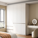 全友家居现代简约顶天立地大衣柜家用卧室分段式衣橱边柜子组合 【HENF级 | 栀子白 | 2*2.4m】五门衣柜-预约 堪比定制+内配感应灯+双色可选