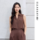 歌力思（ELLASSAY）2026夏季新款棉高级樱桃红木色调显瘦利落马夹女EWE372B00600