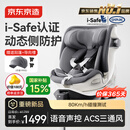 京东京造儿童安全座椅0-6-7岁婴儿宝宝i-Safe双通风加热星际舱3.0星雾灰