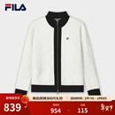 FILA 斐乐官方女士编织外套2024春季新款时尚休闲小香风毛衣开衫 蒸汽白-IV M 165/84A
