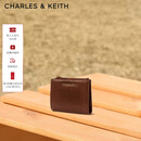 CHARLES&KEITH质感纯色包包女包多卡位短款钱包女士生日新年礼物CK6-10680907 Chocolate巧克力色 XXS