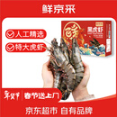 鲜京采 巨型黑虎虾 去冰净重3斤 24-30只/盒 年货送礼 年夜饭