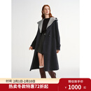 独束大码女装【陨石大衣】假两件连帽双面呢大衣2025冬装简约毛呢 陨石灰 XL （尺码：3）