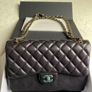 香奈儿（Chanel）【二手99新】Chanel女包香奈儿二手奢侈品二手包 jumbo cf leboy 荔枝皮 羊皮 jumbo 黑金99新
