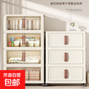 折叠收纳柜家用儿童衣柜衣服整理储物柜玩具零食置物架简易置物柜 随机色 一层【无轮】 48.5面宽