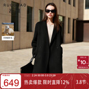 三彩【100绵羊毛】大码女装2025冬季长款双面呢大衣外套胖MM