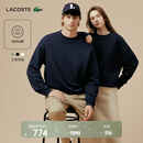 LACOSTE法国鳄鱼男女同款25秋冬新款百搭宽松落肩长袖圆领卫衣|SH7745 166/藏青色 L
