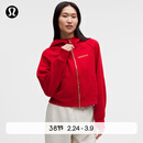 lululemon丨Scuba 女士超宽松拉链连帽衫 *新年款*拉绒 LW3JKMS 牛津红 M /L