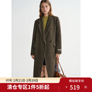 独束大码女装【彩色点点】纽扣西装领毛呢大衣2025冬装呢子大衣 摩卡棕 2XL （尺码：4）