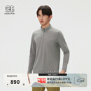 KOLON SPORT/可隆户外吸湿速干T恤 男士S-FUNCTIONAL半拉链长袖上衣 LHZT6SN039-LC 浅炭灰 L 175/96A
