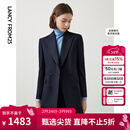 朗姿【Basic衣橱】羊毛正装气质西服女秋秋新款西装外套设计感 暮色藏蓝色4 L