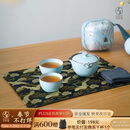 万仟堂陶瓷茶具快客杯便携旅行包一壶二杯旅行茶具套装 称心如意 粉青釉