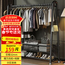 顺优衣架落地衣帽架挂衣架卧室客厅可移动晾衣收纳架黑色150cmSY-406