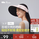 蕉下（beneunder）女士百褶贝壳黑胶防晒帽遮阳帽子女太阳帽防紫外线空顶帽BM56124