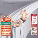 谢瑞麟（TSL）情人节礼物18K金耳环悦己系列简约彩金耳钉耳饰AG682