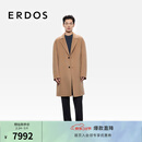 ERDOS【秀场同系列】男装纯骆驼绒年秋冬单排扣西服领中长款毛呢大衣 无染驼绒色 M 170/92A
