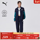 彪马（PUMA）吸湿速干撞色休闲套装男女新款轻量运动上衣裤子694079 海军蓝-16 S