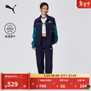 彪马（PUMA）吸湿速干撞色休闲套装男女新款轻量运动上衣裤子694079 海军蓝-16 M