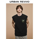 UR2026夏季新款男装时髦休闲卡通趣味毛巾绣无袖背心UMM460022+ 正黑 L