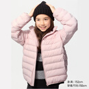 优衣库童装男女童PUFFTECH空气棉服可机洗连帽外套排骨棉服478123 10 水粉色 160
