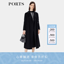 PORTS宝姿女装2025秋季新款一粒扣叠片造型黑色大衣LQ9C039SWF106 黑色 XS （2）
