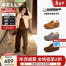 百丽（Belle）周雨彤同款全麦吐司毛里勃肯鞋女冬季商场保暖棉鞋E6V1DDM5 棕色-毛里（2代 | 4cm跟高）【方枪枪同款】 37