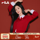 FILA 斐乐官方杨幂同款马上起飞腮红毛衣女士编织外套2026春时尚开衫