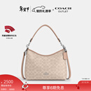 蔻驰（COACH）奥莱女士女包经典标志LAUREL 31号流浪包单肩包斜挎包腋下包礼物 SV/沙黄色/灰褐色