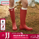 HUNTER雨靴户外露营女鞋惠灵顿经典英伦防水防滑骑士靴女长筒女靴高筒靴 哑光军红色/MLR 36