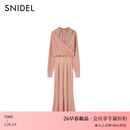 SNIDEL2026春夏新品甜美雪纺拼接露肩交叉针织连衣裙SWNO261316 粉色 均码 (F)