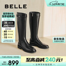 百丽孙千沈月同款双子星骑士靴女冬商场长筒靴B9V1DDG5 黑色-单里 38