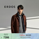 ERDOS 翻领保暖外套商务休闲单排扣男毛呢大衣 可可棕 170/92A/M
