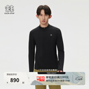 KOLON SPORT/可隆户外休闲衣 男士Seamless半拉链长袖T恤 LHZT6SN037-BK 黑色 XL 180/100A