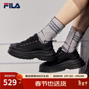 斐乐（FILA）女鞋帆布鞋LAVA胖胖底厚高底增鞋板鞋帆布鞋休闲鞋 黑-BK 37.5