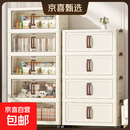 简易衣柜衣服置物柜家用多层移动收纳架客厅折叠储物柜租房储物柜 随机色·1层【不带轮】 48.5面宽