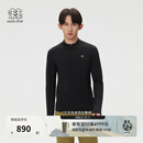 KOLON SPORT/可隆户外休闲衣 男士Seamless半拉链长袖T恤 LHZT6SN037-BK 黑色 XL 180/100A