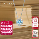 谢瑞麟（TSL）新年礼物钻石项链女海蓝宝石项链冰蓝甜心系列锁骨链BD168