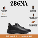 Zegna杰尼亚男鞋黑色皮革Triple Stitch™Monte奢华休闲鞋 黑色 42 (8)