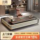 沃霖E0级高档老板桌总裁桌轻奢老板办公桌现代办公桌老板桌董事长班台 3.2米桌右侧柜+椅