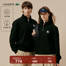 LACOSTE法国鳄鱼男女同款25秋冬新款时尚半拉链套头卫衣|SH2735 031/黑色 M