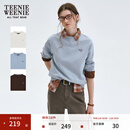 Teenie Weenie小熊女装卫衣冬装宽松日常休闲基础圆领长袖内搭上衣 蓝色 M