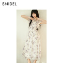 SNIDEL连衣裙女26春夏新品优雅木耳领收腰小飞袖印花SWFO261300 紫色 M (1)