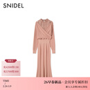 SNIDEL2026春夏新品甜美雪纺拼接露肩交叉针织连衣裙SWNO261316 粉色 均码 (F)