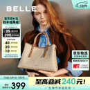 百丽妇女节礼物女包复古海鸥老花托特包送礼斜挎手提包X7238AX5 杏色