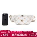 MLB官方旗舰 包包 情侣时尚腰包26新款女士潮流百搭胸包老花斜挎包 纽约洋基队/象牙色 F