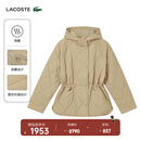 LACOSTE法国鳄鱼女装25秋冬新款菱形绗缝连帽棉服外套|BF2493 02S/奶咖色 M 38