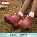 HUNTER2026早春新款女鞋户外露营泡泡鞋雨靴防滑时尚潮流短靴 军红色/MLR 37