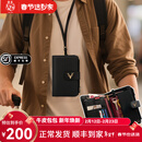 鹿师傅护照钱包一体出国多功能防盗刷旅行收纳挂脖证件便携护照夹零钱包 黑色（带挂脖绳）